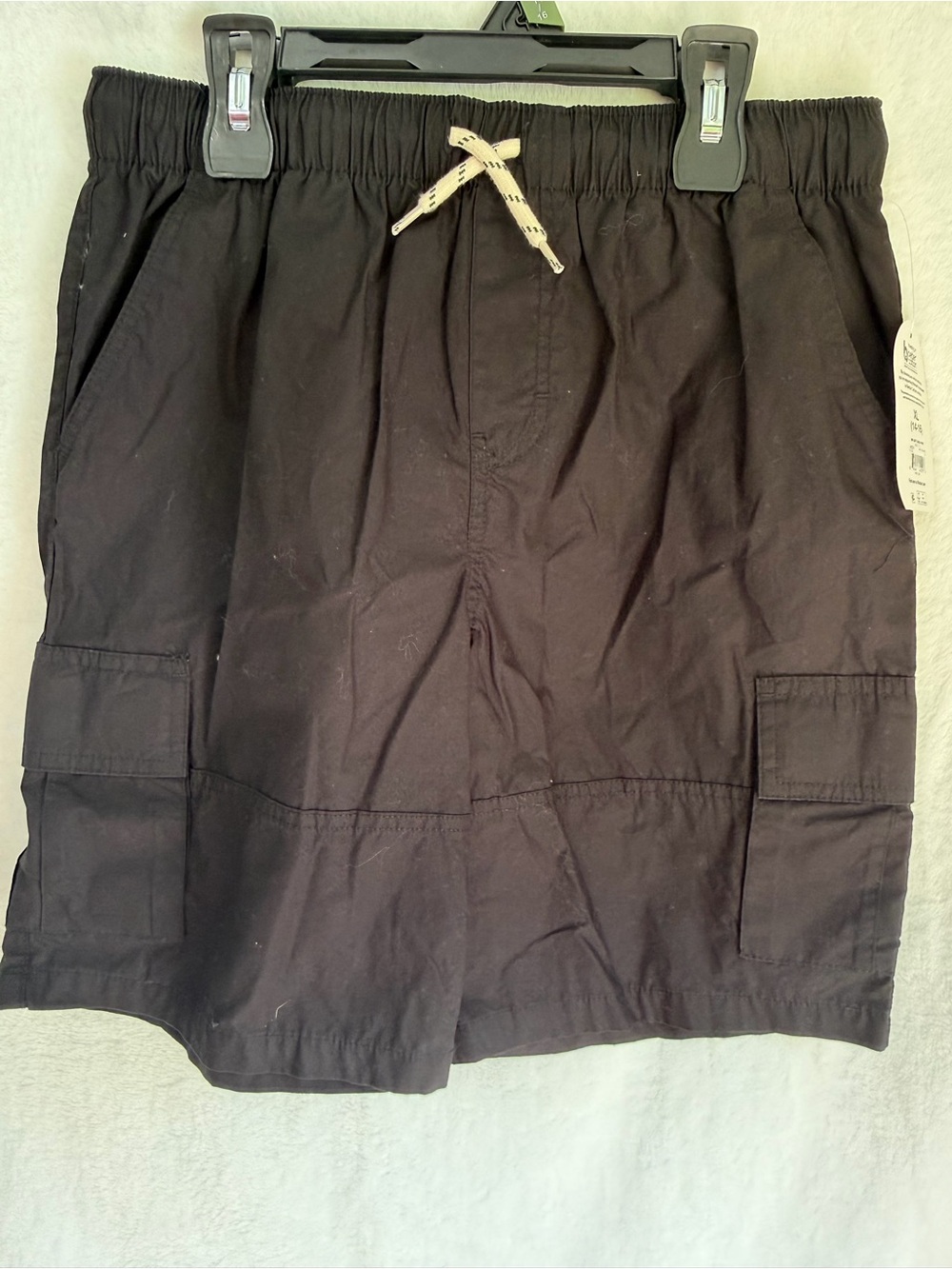 Men's Black Cargo Swim Shorts - Classic Drawstring